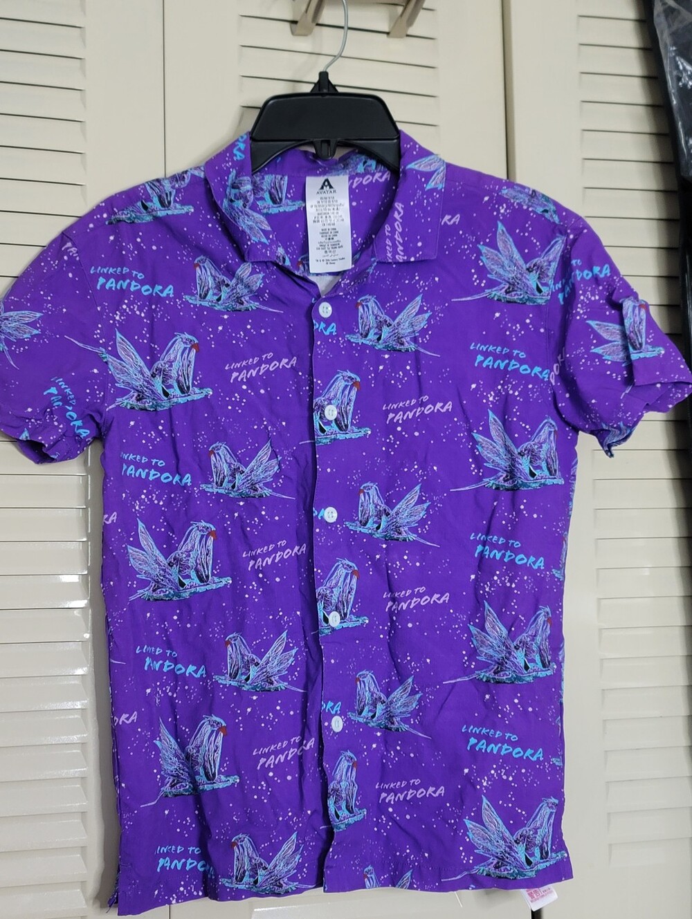 Disney Parks Linked To Pandora Avatar Kids Button Down Shirt Size 9/10